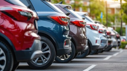 The car was parked in an outdoor parking lot. Used cars for used cars, electric cars are coming to replace them.