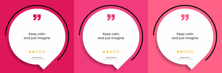 3D bubble testimonial banner, quote, infographic. Social media post template designs for quotes. Empty speech bubbles, quote bubbles and text box. Vector Illustration EPS10.