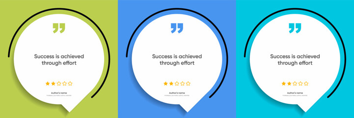 Fototapeta premium 3D bubble testimonial banner, quote, infographic. Social media post template designs for quotes. Empty speech bubbles, quote bubbles and text box. Vector Illustration EPS10.