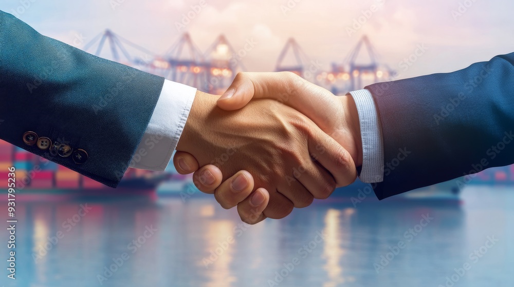 Wall mural business handshake agreement deal partnership collaboration success