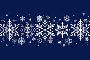 Christmas and New Year design with snowflakes in modern line art style