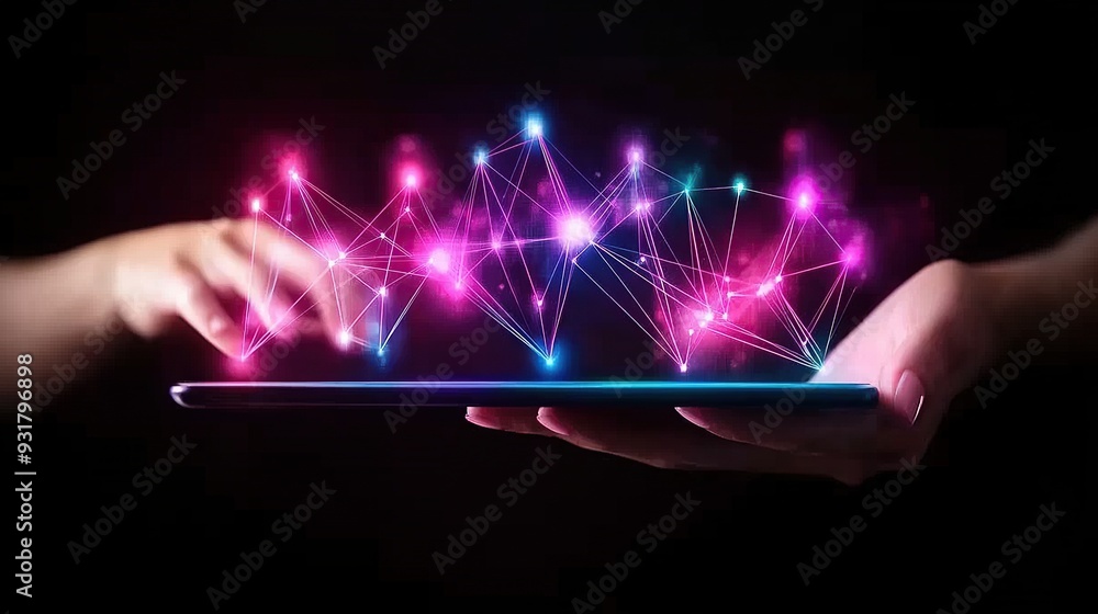 Poster digital network visualization on tablet