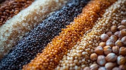 Textures of diverse grains in natural light