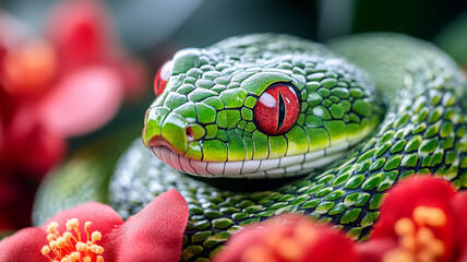 Fototapeta premium The Year of the Snake. Chinese New Year. Christmas.