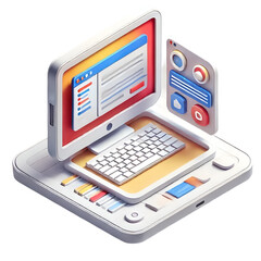 Computer clipart with an open screen.
