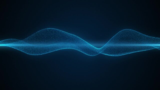 Futuristic Audio Waveform Animation. Technology Background. AI Voice Wave. 4K