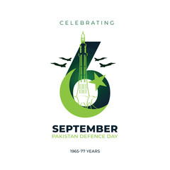 Pakistan Defense Day celebrate on 6th of September on white background. EPS Vector