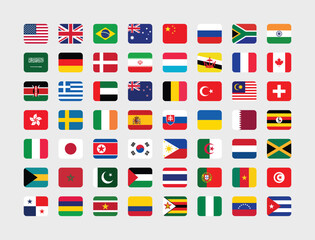 Giant Flag Collection. Set of World Country National Flag. 
