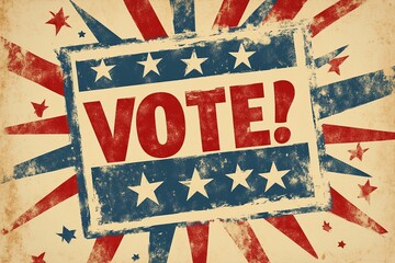 Vintage poster with the text VOTE.