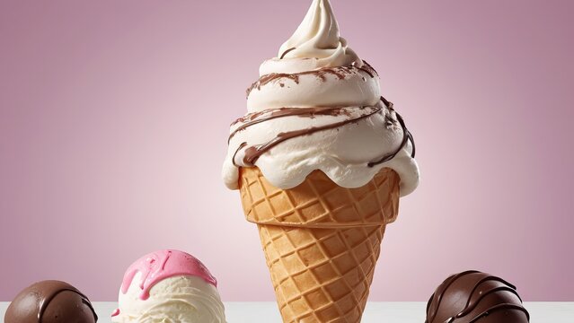 Leckere Eis Kugel In Der Waffel