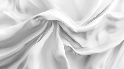 Obraz premium Abstract white fabric background with soft folds and wrinkles.