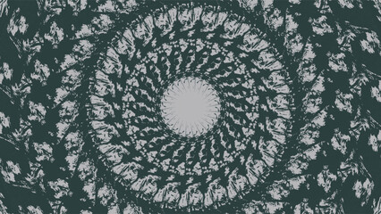 Abstract psychedelic hypnotic grunge background. Grunge mandala pattern. Abstract spinning petals ornaments