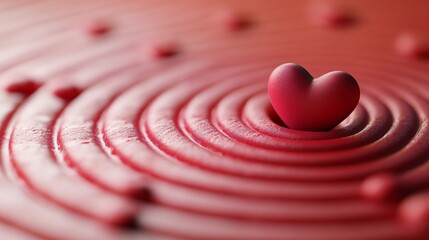 Tiny hearts forming concentric circles on a soft background
