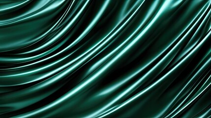 Smooth green fabric texture with soft folds and shiny highlights.