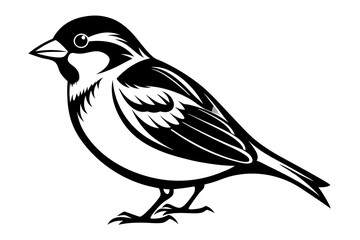 Sparrow silhouette vector illustration