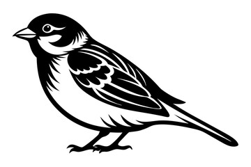 Sparrow silhouette vector illustration