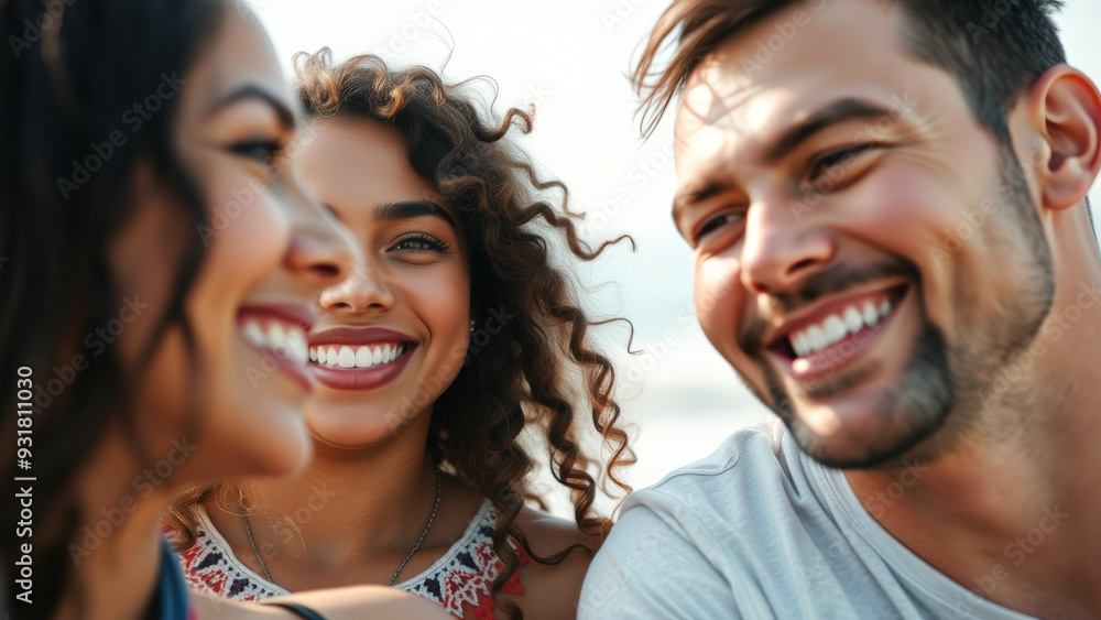 Canvas Prints Close Up Of Three Friends Smiling Together