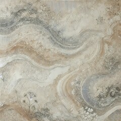 Elegant abstract artwork features flowing patterns and soft colors, creating a serene and calming atmosphere for any space.