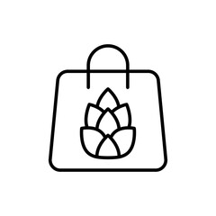 Pinecone bag outline icons, minimalist vector illustration ,simple transparent graphic element .Isolated on white background