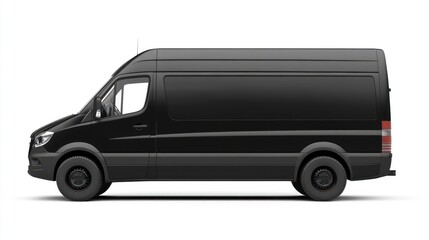 Black Cargo Van Mockup