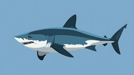 Naklejka premium Illustration of Shark isolated on solid Background