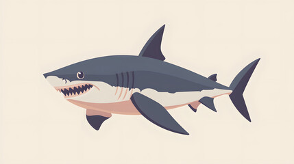Obraz premium Illustration of Shark isolated on solid Background