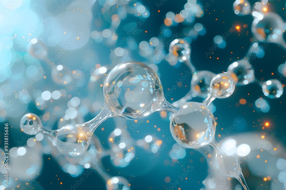 Aufkleber stunning close-up of molecular structures with bokeh effect