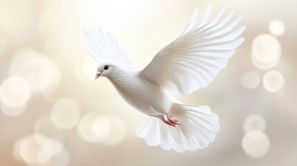 Fototapeta premium White Dove in Flight
