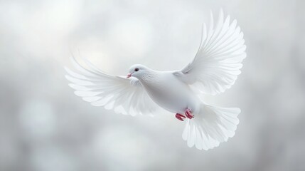 Obraz premium White Dove in Flight