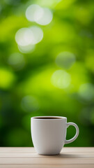 Obraz premium cup of tea on green grass