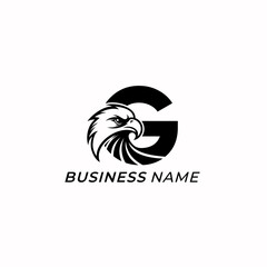 logo design creative letter G and hawk