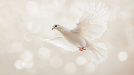 Obraz premium White Dove in Flight