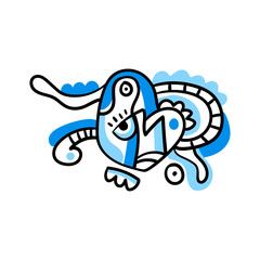 hand drawn doodle shapes and objects. Abstract modern contemporary trendy vector illustration.