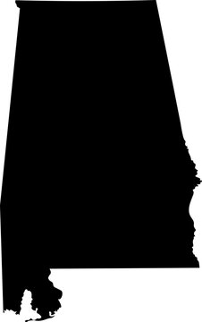 State of Alabama Silhouette Outline Graphic Design with Transparent Background
