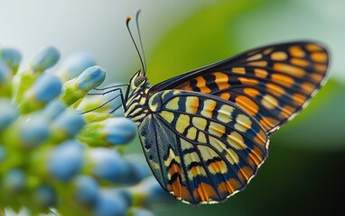 Naklejka premium butterfly on a flower 