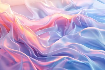 Obraz premium Abstract background of soft pastel pink and blue fabric waves.