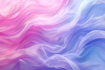 Fototapeta premium Abstract background of soft pink and blue fabric with flowing waves.