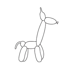 Obraz premium Inflatable giraffe made of twisted balloons. Design element for greeting card, invitation card, print, flyer, banner. Vector.
