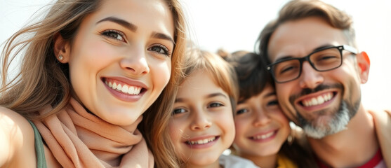 Fototapeta premium Happy Family Portrait With Big Smiles