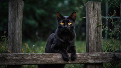 black and white cat on a tree