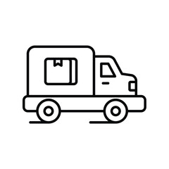 delivery truck line icon with white background vector stock illustration