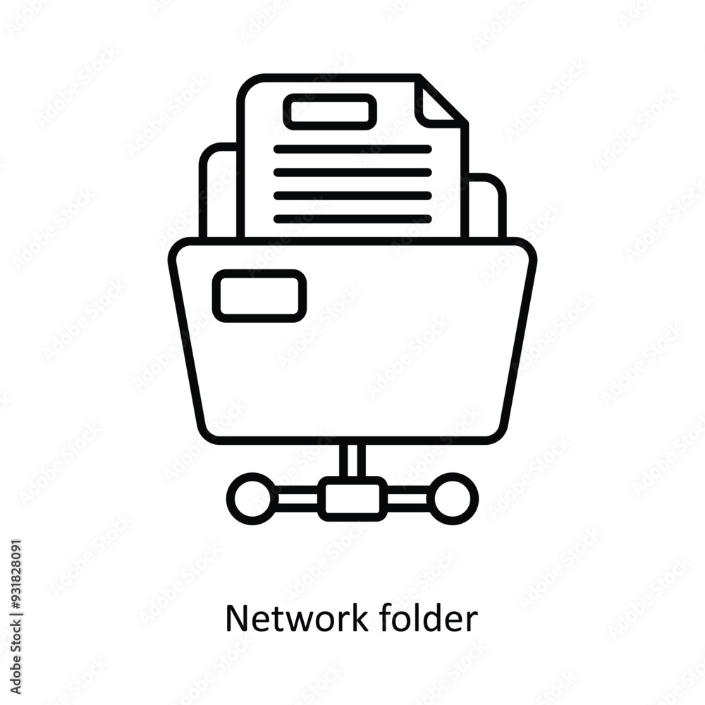 Poster network folder vector filled outline icon design illustration. smart home and technology symbol on w