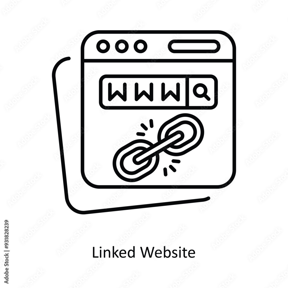 Poster linked website vector filled outline icon design illustration. smart home and technology symbol on w