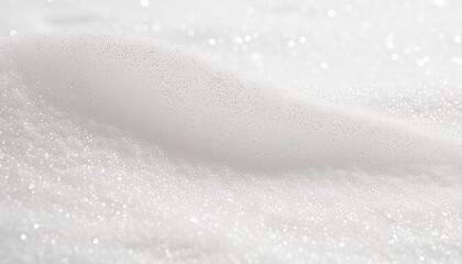 Fototapeta premium Closeup of Bright white Snow, with Sparkling glitter and Frosty Texture – Minimalist Winter Wonderland Background for Festive and Christmas Seasonal Themes