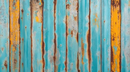 Obraz premium Abstract grunge striped texture with rust on zinc background. Old vintage banner background