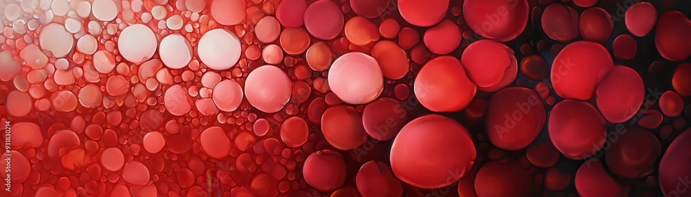 Poster a vibrant abstract background featuring red circles of varying sizes, creating a dynamic and energet