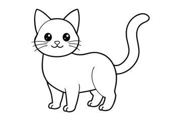 Cute cat line art vector illustration