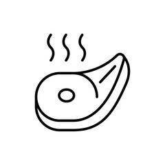 Smoked meat outline icons, minimalist vector illustration ,simple transparent graphic element .Isolated on white background