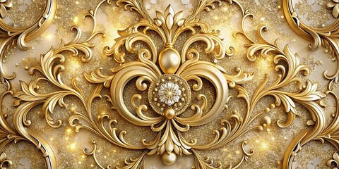 Gilded Glamour: Luxurious, opulent, sophisticated, gold accents, delicate glitter