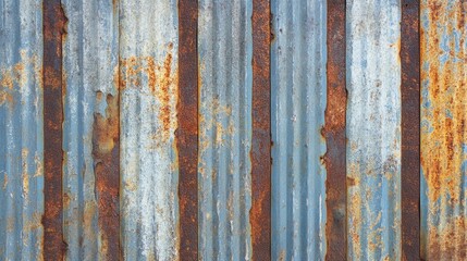 Abstract grunge striped texture with rust on zinc background. Old vintage banner background